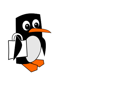 Tux com sacola clipart