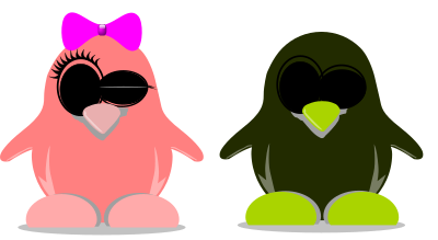 Tux in love clipart