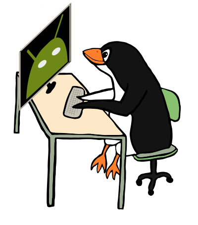 Tux programming Android clipart