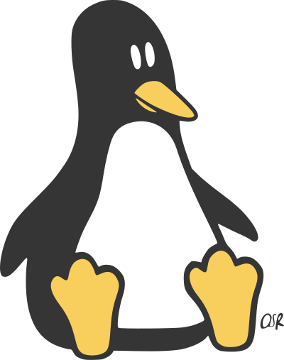 Tux simple cartoon clipart