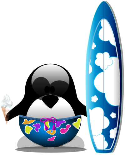 Tux the Surfer clipart