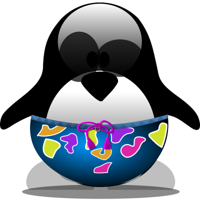 Tux with Swimming Trunks clipart