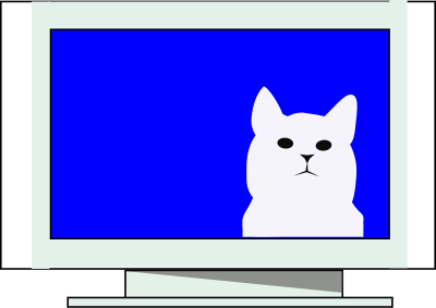 TV cat clipart