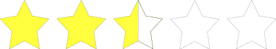 Two and a half star rating clipart