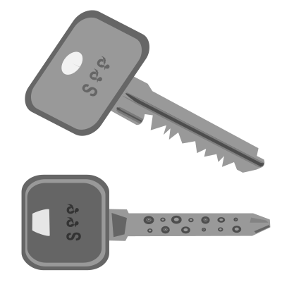 Two Blurry Keys clipart