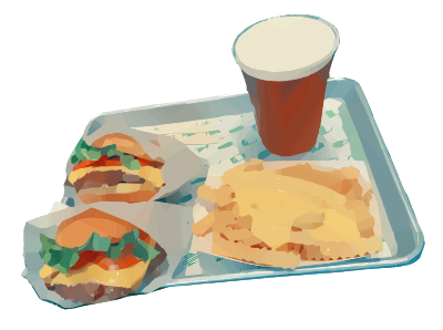 Two Burgers and a Beer clipart