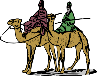 Two Camel Guys - Colour clipart