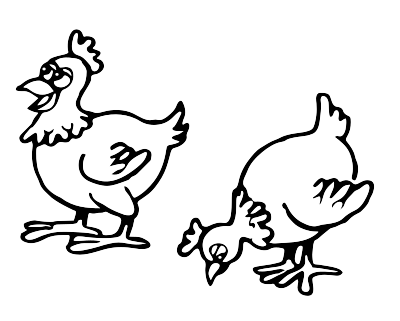 Two Chickens clipart