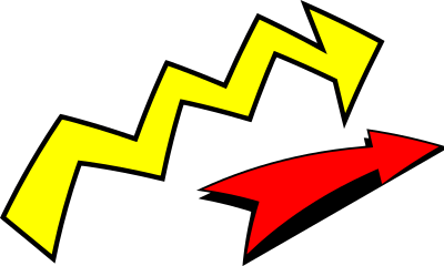 Two colourful arrows clipart