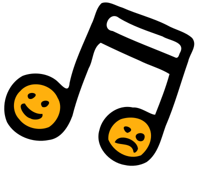 Two connected Happy Eighth Notes clipart