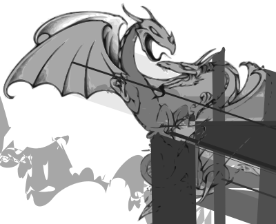 Two Dragons Engaged In Battle clipart