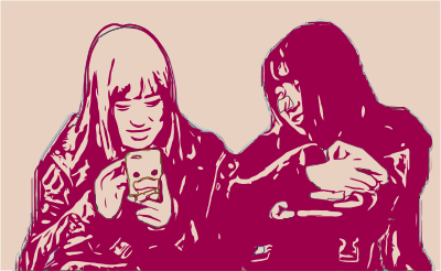 Two Friends - Red clipart