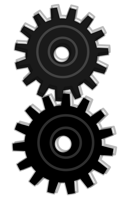 Two Gears Gray clipart