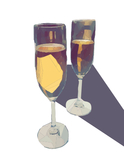Two Glasses of Champagne clipart