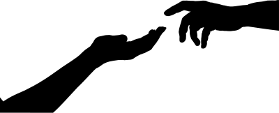 Two Hands Reaching Silhouette clipart