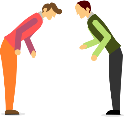 Two Men Bowing clipart