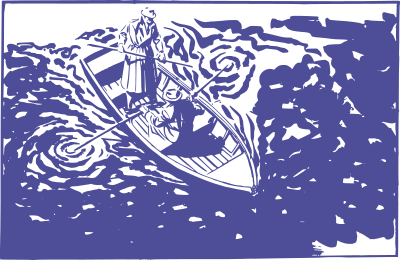 Two Men in a Boat clipart