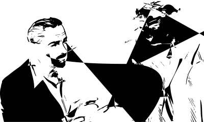 Two men talking clipart