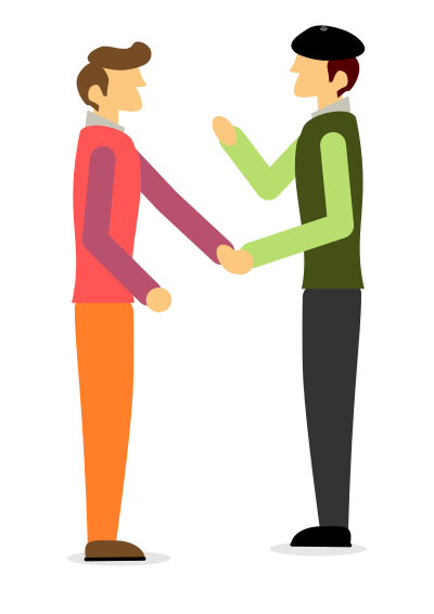 Two men with beret clipart