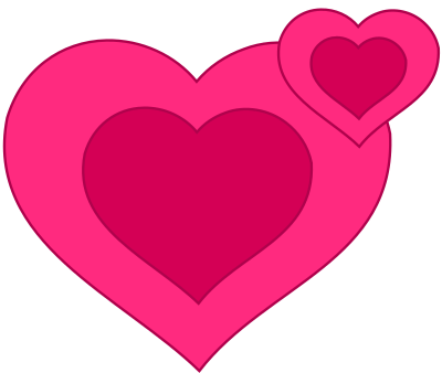 Two Pink Hearts Together clipart