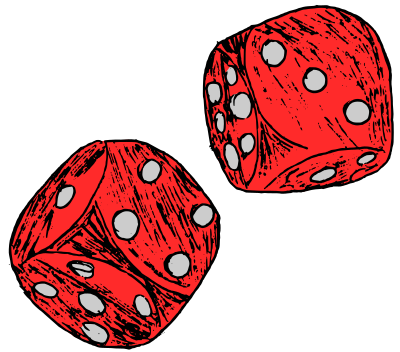 Two Red Dice clipart
