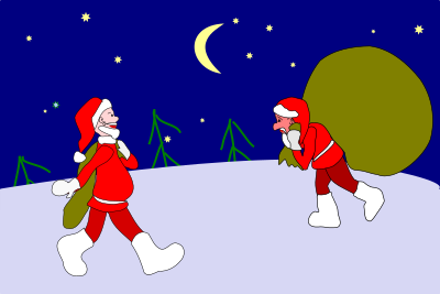 Two santas clipart