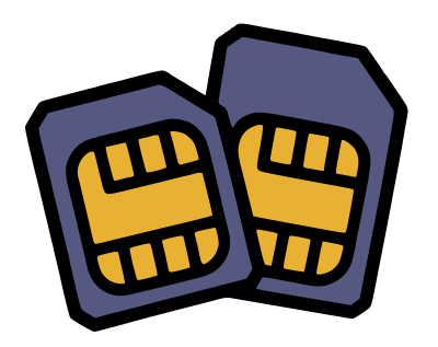Two SIM Cards - Colour clipart