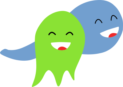 Two smiling ghosts clipart
