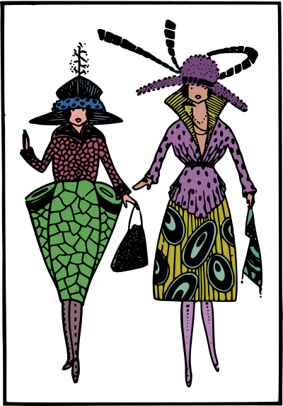 Two Stylish Ladies - Colour Remix clipart
