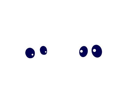 Two Surprised Raindrops (isolated) clipart