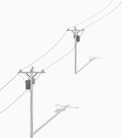 Two Telephone - Utility Poles With Wires clipart