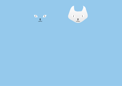 Two white cats (Rufus and Snowflake) clipart