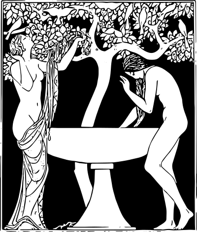 Two women in black and white, fixed clipart