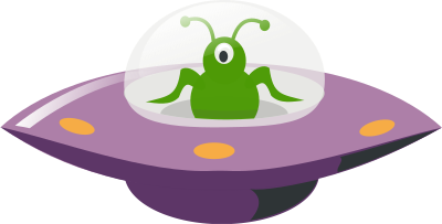 UFO in cartoon style clipart