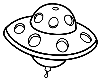 UFO - lineart clipart