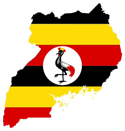 Uganda Flag Map clipart