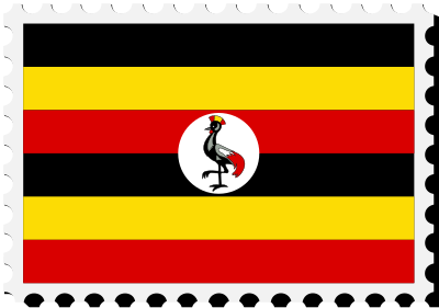 Uganda flag stamp clipart