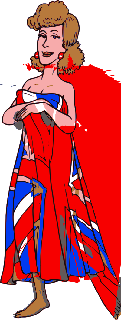 UK flag lady clipart