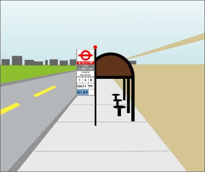 UK-style bus stop clipart