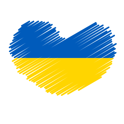 Ukraine flag heart symbol clipart
