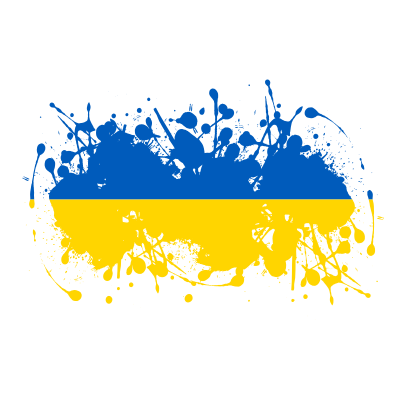 Ukrainian flag ink blot clipart
