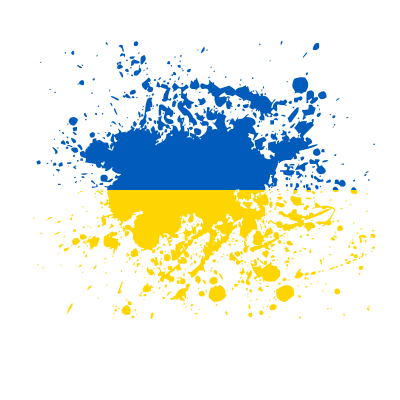 Ukrainian flag ink splatter clipart