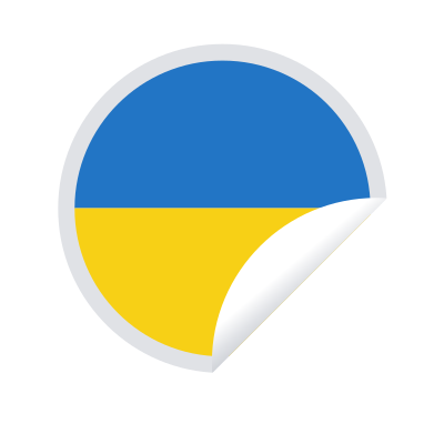 Ukrainian flag sticker symbol clipart