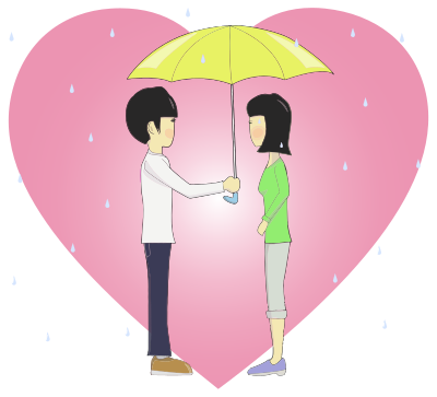 Umbrella Couple clipart