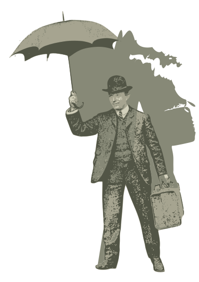 Umbrella Man in a Suit clipart