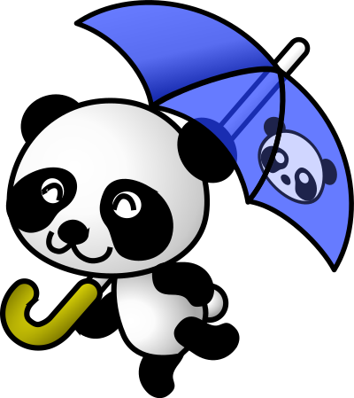 Umbrella panda clipart