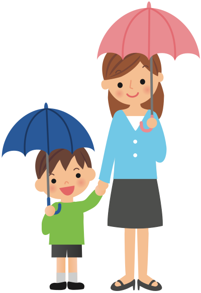 Umbrellas with Mother clipart