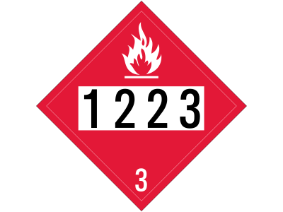 UN 1223 (Kerosene) Flammable Placard (Alpin Gothic CG3) clipart