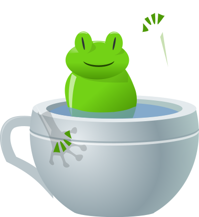 Unexpected frog in my tea clipart