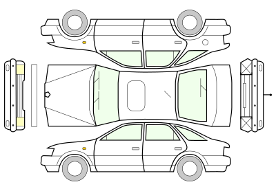 Unfolded car clipart